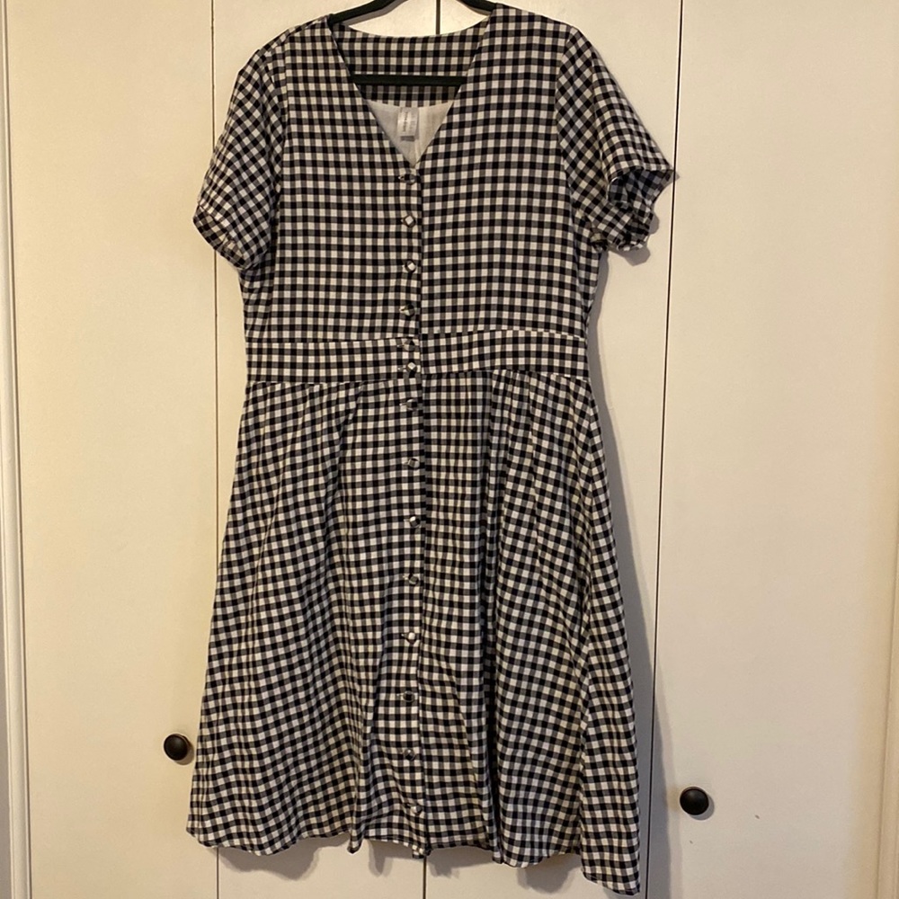 Pink Desert Gingham V-Neck Dress